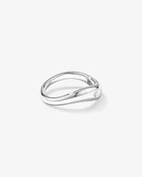 0.20 Carat TW Laboratory-Grown Marquise Diamond Swirl Ring in Sterling Silver