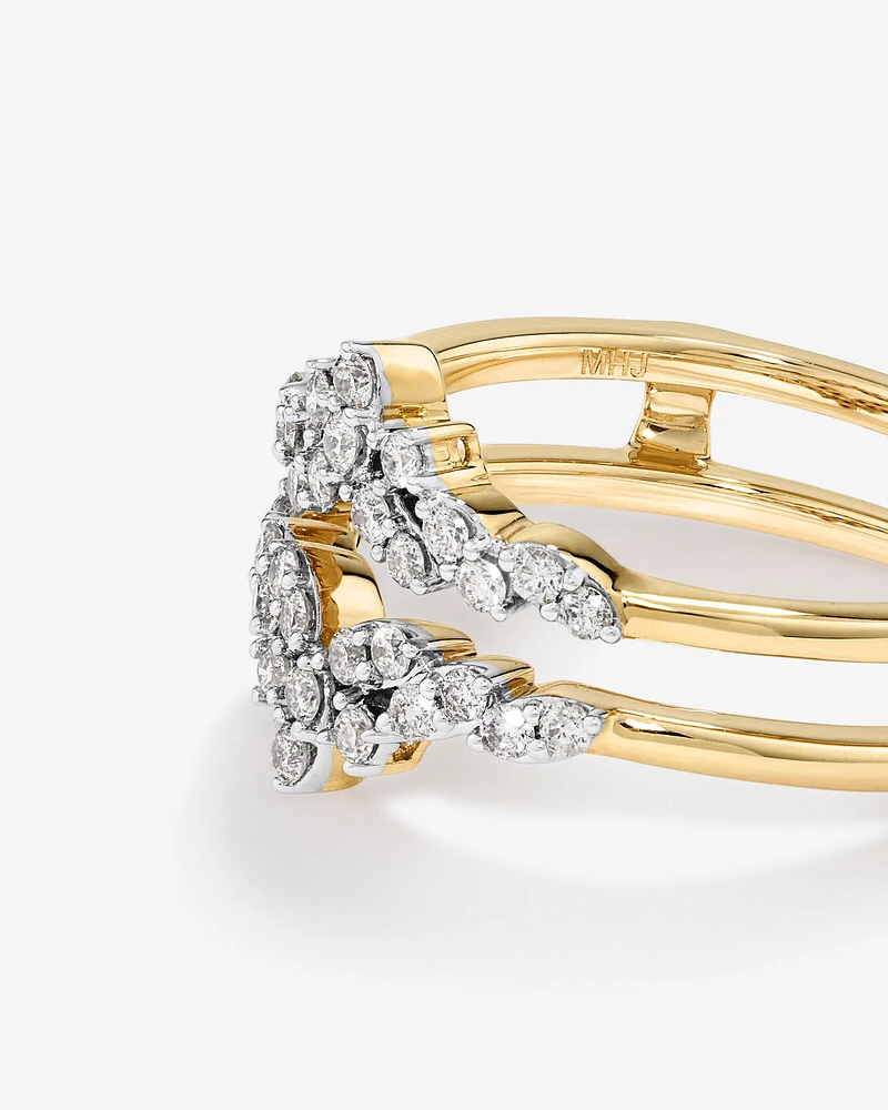 Bague amplificatrice avec 0,33 carat TW de diamants en or jaune 14kt