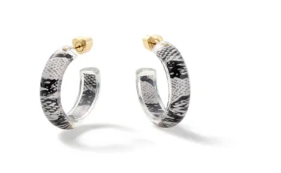 Small Snake Print Lucite Jelly Hoop Earrings