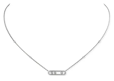 Baby Move White Gold & 0.145 Carat Necklace