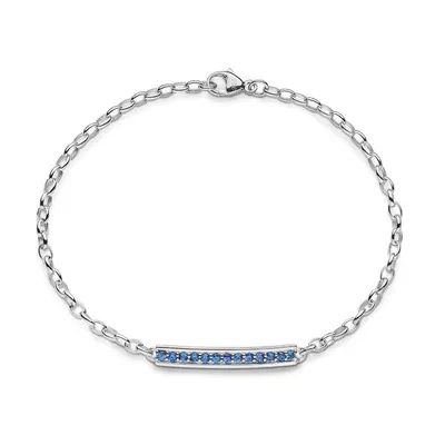 "Carpe Diem" Blue Sapphire Poesy Bracelet