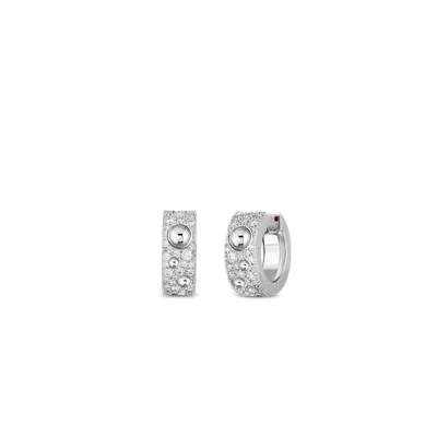 Pois Moi Luna White Gold Diamond Huggie Earring