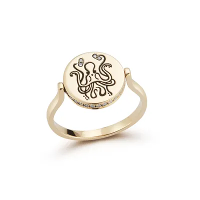 Through The Looking Glass Octogram Spin Ring Size 7