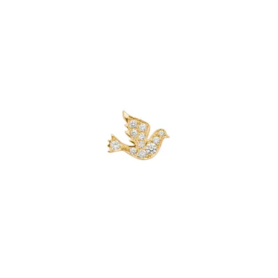 Stud Club Diamond Single Right Side Dove Stud Earring