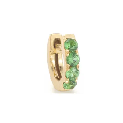 Mini Orb Tsavorite 8mm Single Hoop Earring