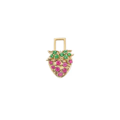 Ruby & Tsavorite Strawberry Charm