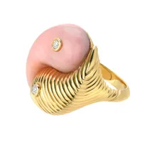 Yin Yang Ring- Pink Opal