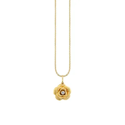 Gold and Diamond Rose Charm