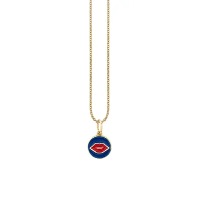 Tiny Lips Medallion Necklace