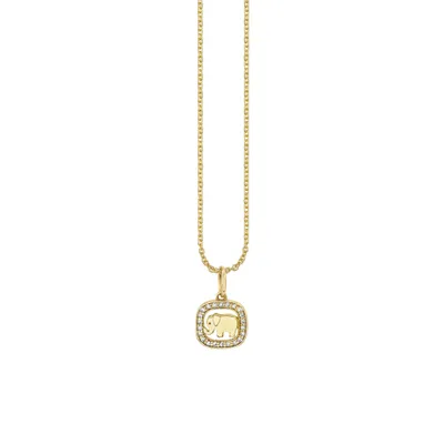 Gold and Diamond Elephant Open Icon Charm