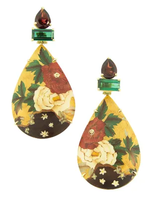 Flower Marquetry Earrings