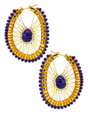 Scarab Hoop Earrings