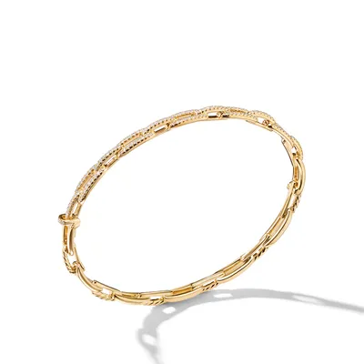Stax Chain Link Bracelet in 18K Yellow Gold with Pavé Diamonds