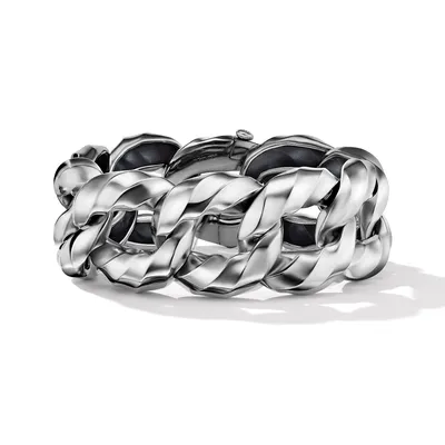 Cable Edge Curb Chain Bracelet in Sterling Silver