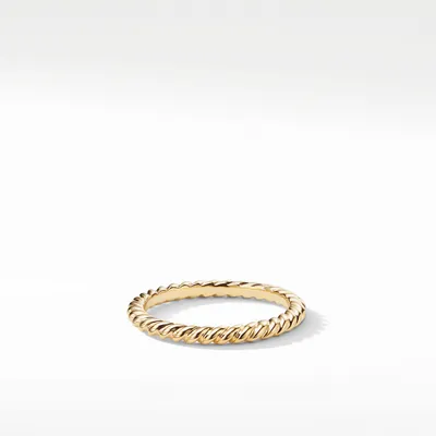 DY Cable Band Ring in 18K Yellow Gold, 2mm