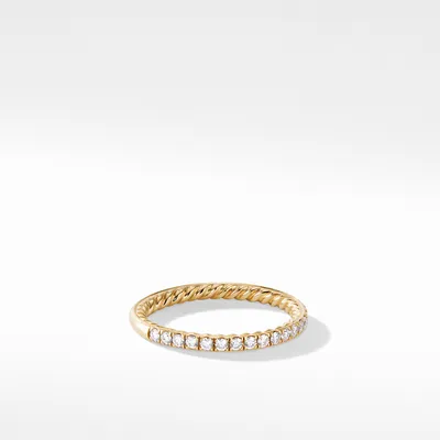 DY Eden Partway Band Ring in 18K Yellow Gold with Diamonds, 1.85mm