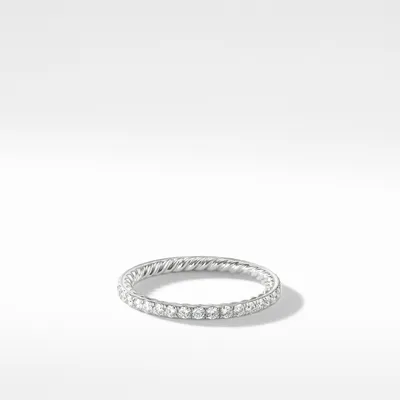 DY Eden Band Ring in Platinum with Pavé Diamonds