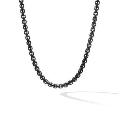 Box Chain Necklace with Stainless Steel and Sterling Silver