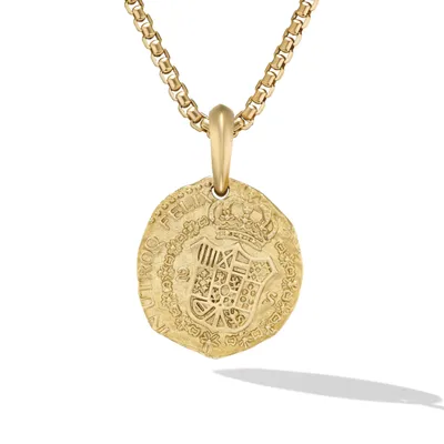 Shipwreck Coin Amulet  in 18K Yellow Gold, 30mm