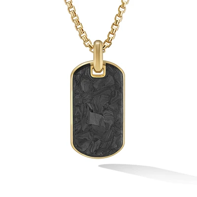 Forged Carbon Tag in 18K Yellow Gold, 42mm