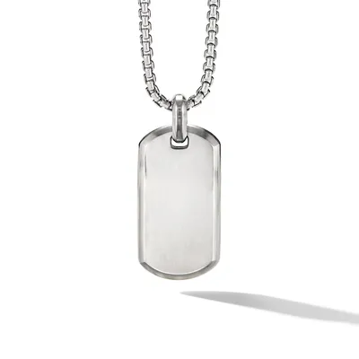 Chevron Tag in Sterling Silver, 35mm