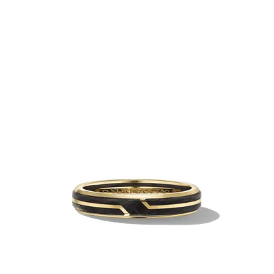 Chevron Bracelet in Black Rubber with Sterling Silver, 6mm