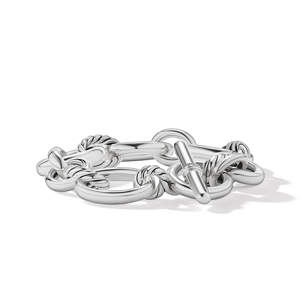 DY Mercerâ„¢ Chain Bracelet in Sterling Silver with Diamonds, 25mm