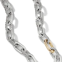 DY Madison Chain Necklace in Sterling Silver with 18K Yellow Gold