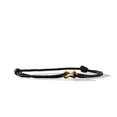 Streamline ID Bracelet  in Black Rubber with 18K Yellow Gold, 10mm