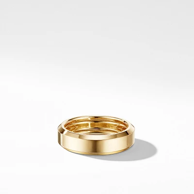 Beveled Band Ring in 18K Yellow Gold, 6mm