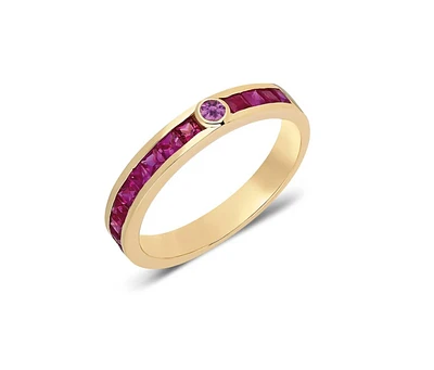 ¡Buenos Días! Mega Ray Stacker Ring - Rubies and Amethyst size 7