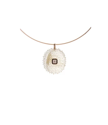 Dezso's 18KRG Lemon Quartz Carved Petit Sea Urchin Charm