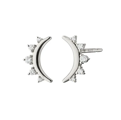Sapphire Moon Stud Earrings