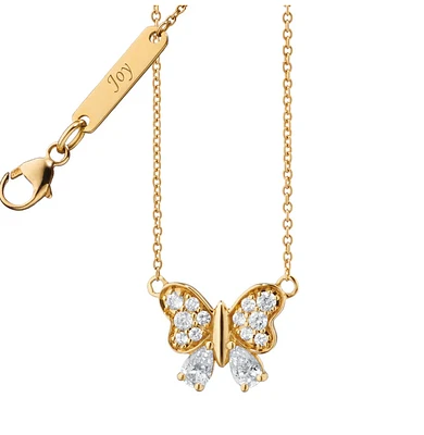 Joy Butterfly Necklace Length 18" with a loop at 16"