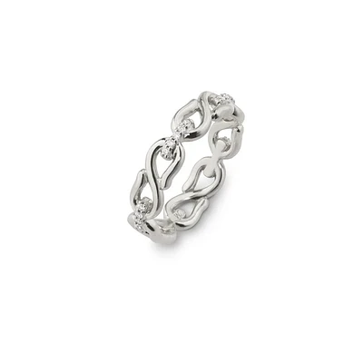 Pave Sapphire Infinity Stackable Ring