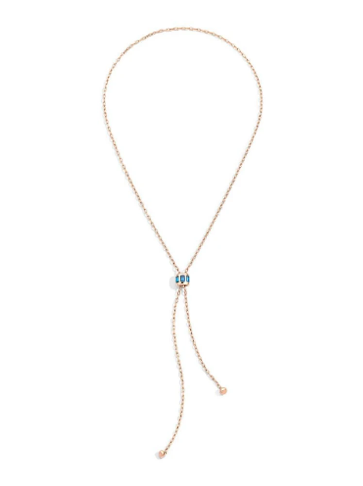 Iconica Rose Gold with London Blue Topaz Necklace