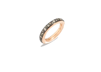 Iconica Rose Gold Brown Diamond Small Ring Band Size 6.5