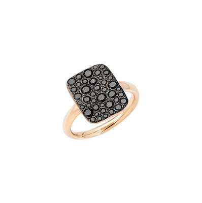 Sabbia Rose Gold Black Diamond Small Ring Size 7