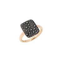 Sabbia Rose Gold Black Diamond Small Ring Size 7