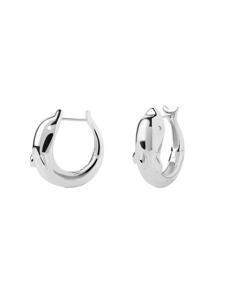Mini Dolphin Hoop Earrings