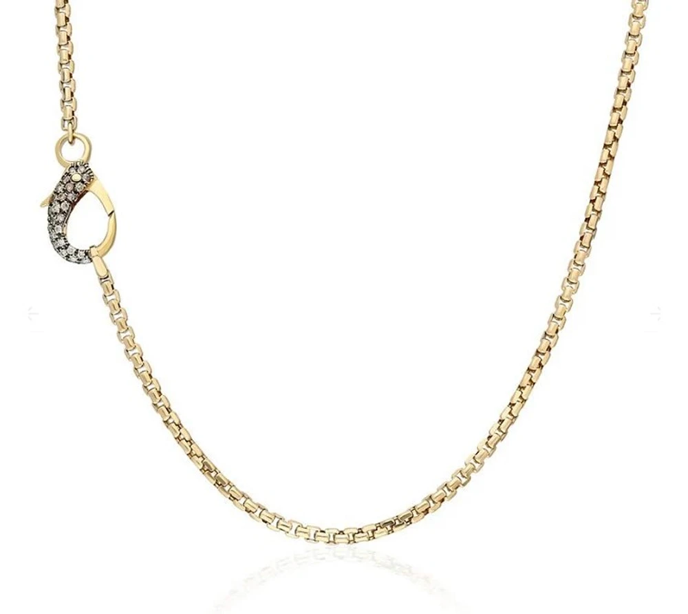 Box Chain with Diamond Parrot Lock