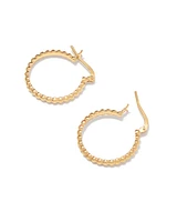 Beaded 20mm Hoop Earrings 18k Gold Vermeil