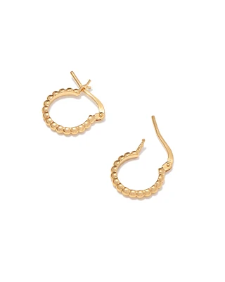 Beaded 13mm Huggie Earrings Sterling Silver