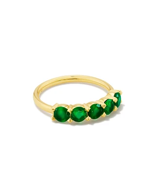 Blakely 18k Gold Vermeil Band Ring Green Onyx