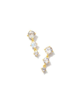 Blakely 18k Gold Vermeil Drop Earrings in Rainbow Moonstone