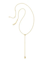 Kara 18k Gold Vermeil Y Necklace in White Sapphire