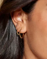 Beaded 20mm Hoop Earrings 18k Gold Vermeil