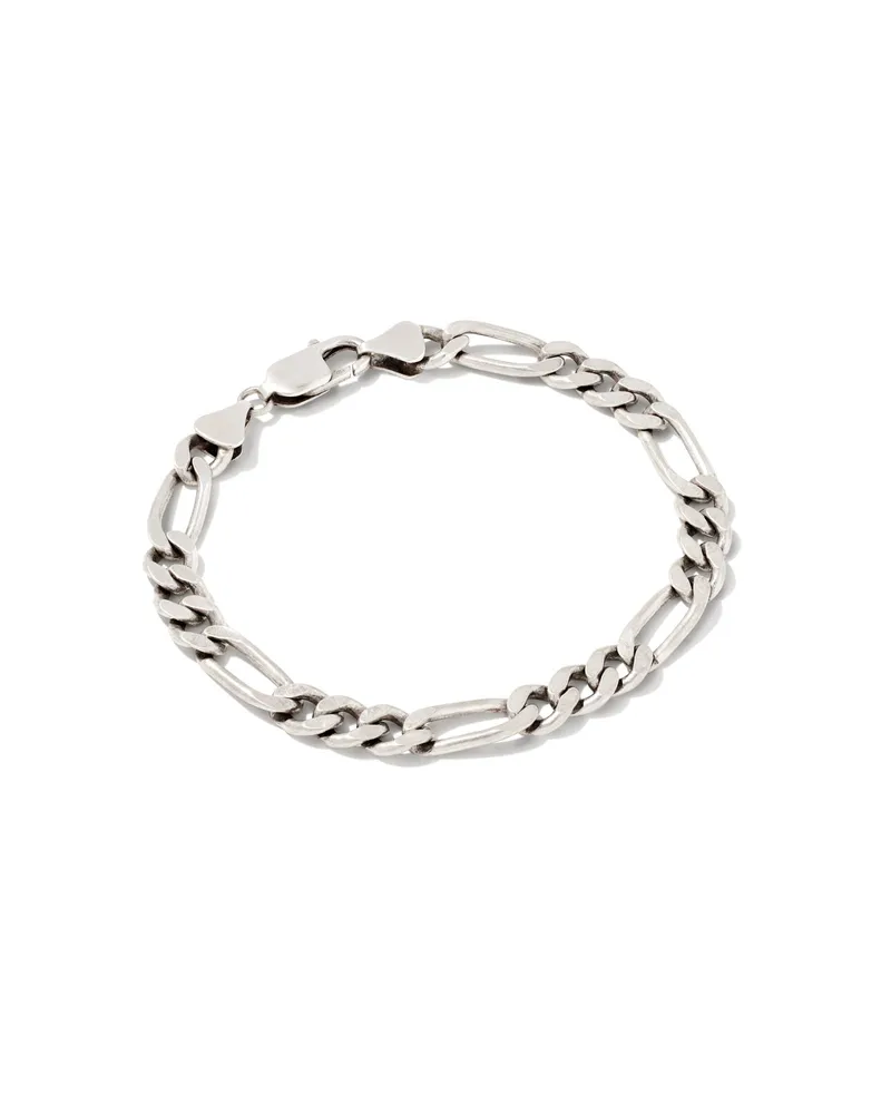 Figaro Chain Bracelet Oxidized Sterling Silver
