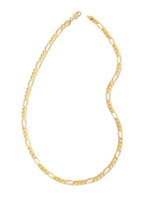 Figaro Chain Necklace Oxidized Sterling Silver