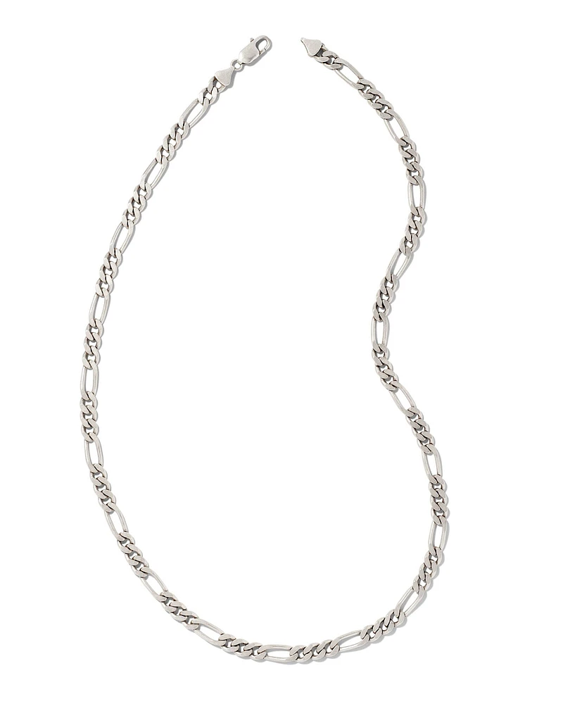 Figaro Chain Necklace Oxidized Sterling Silver
